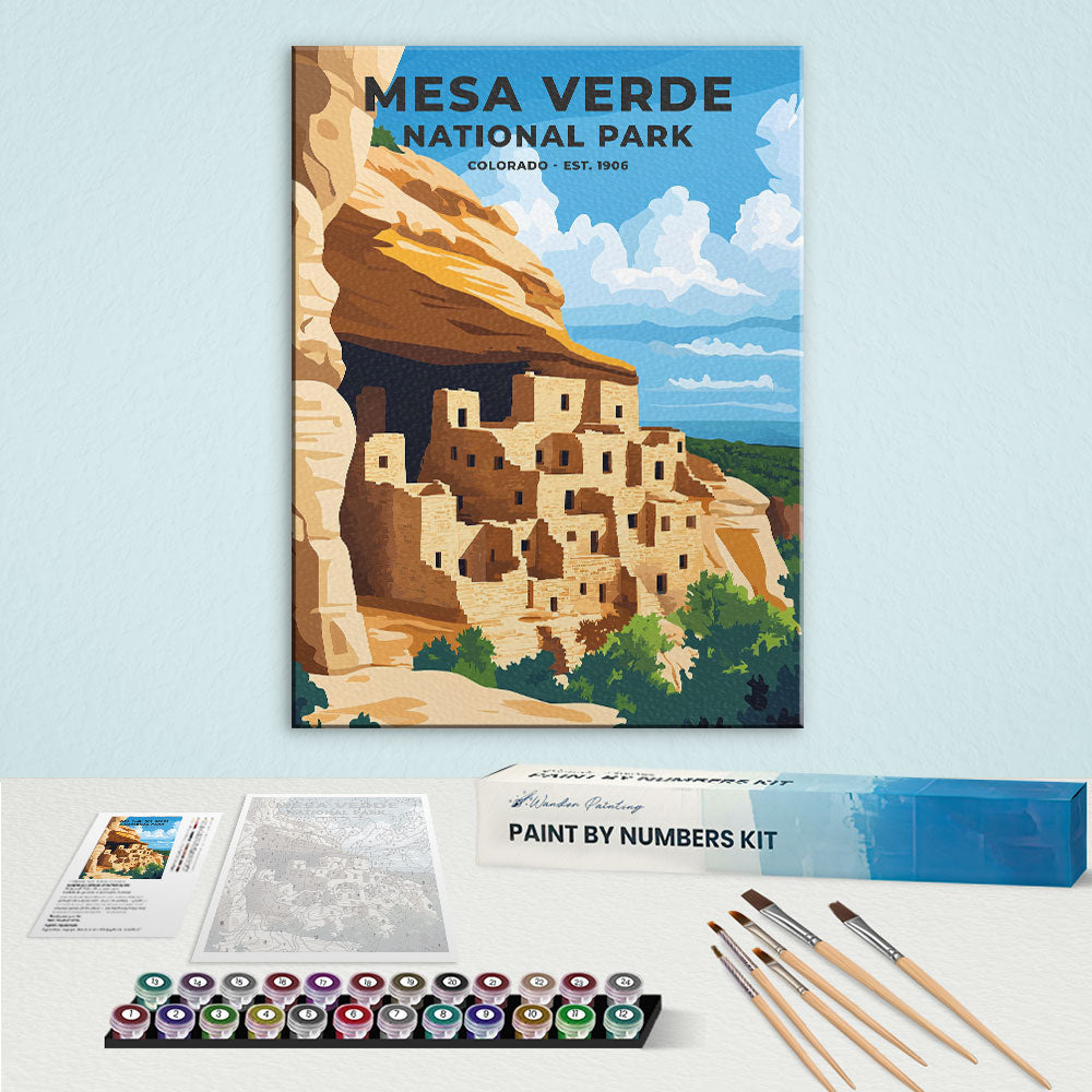 Mesa Verde Nationalpark Heritage Edition | Malen nach Zahlen Set