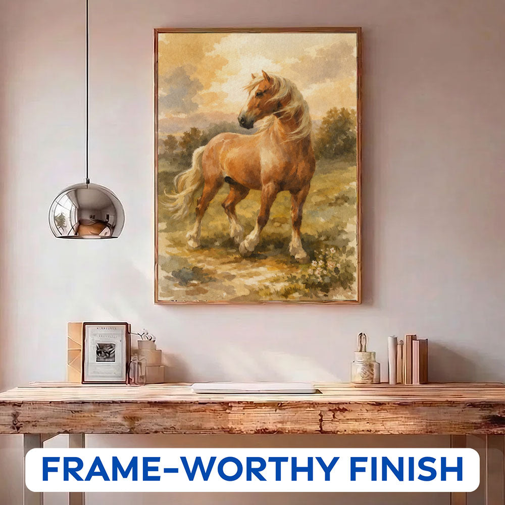 Golden Meadow Horse | Paint by Numbers Kit