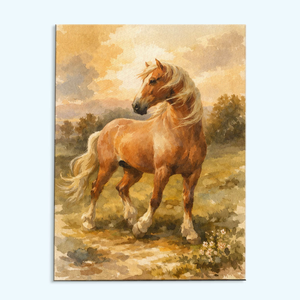 Golden Meadow Horse | Paint by Numbers Kit