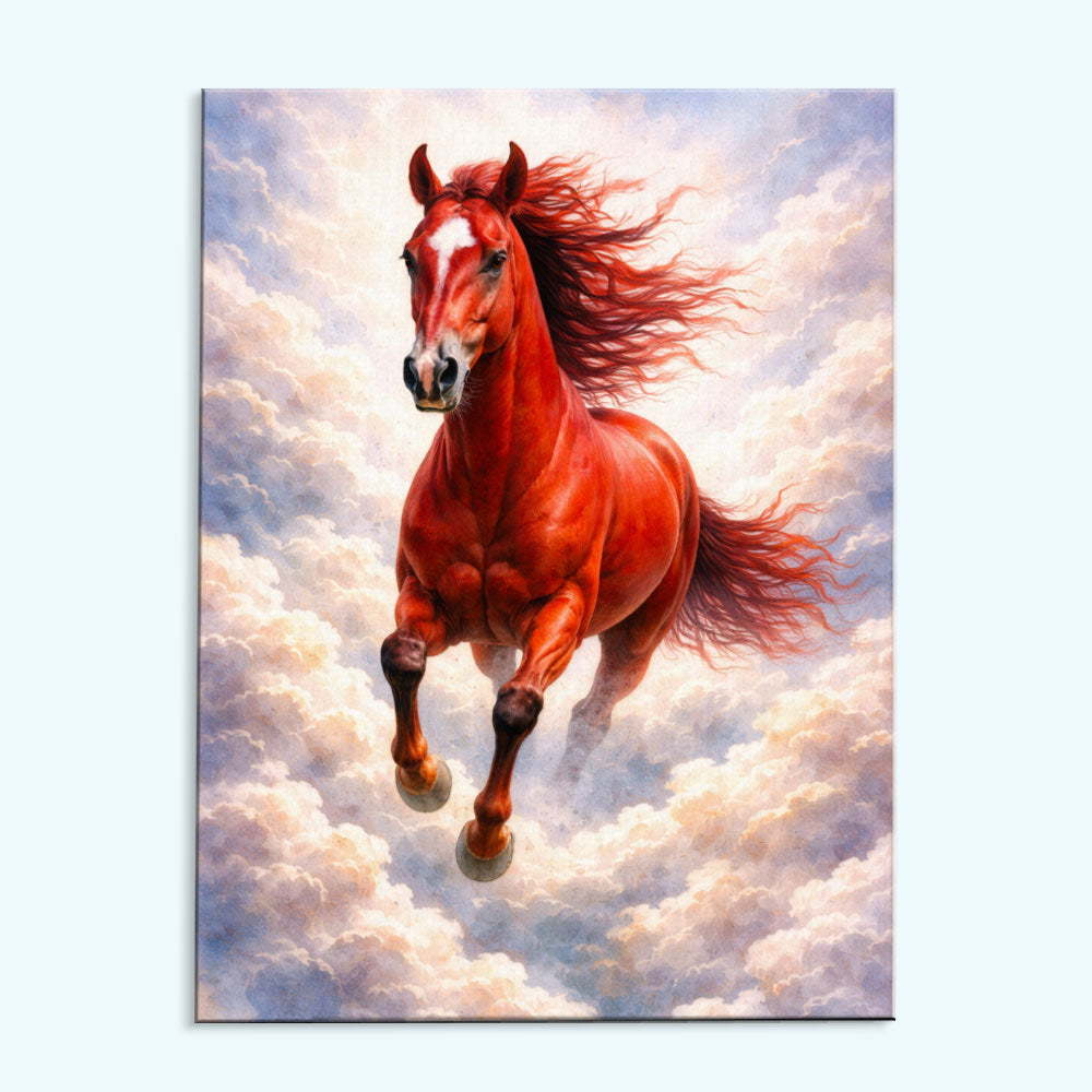 Red Horse in Cloud | Paint by Numbers Kit