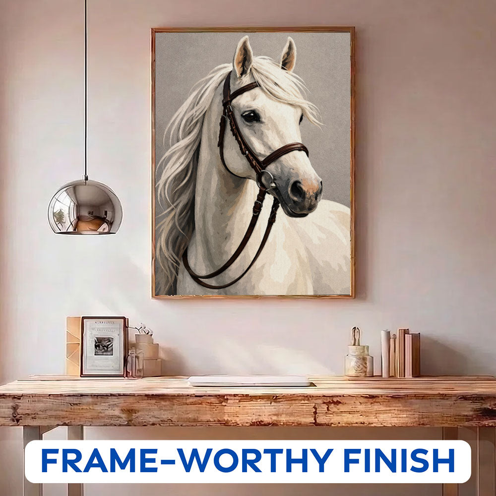 Silent White Horse| Paint by Numbers Kit
