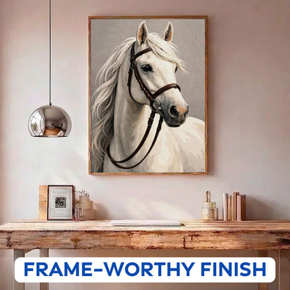 Silent White Horse| Paint by Numbers Kit