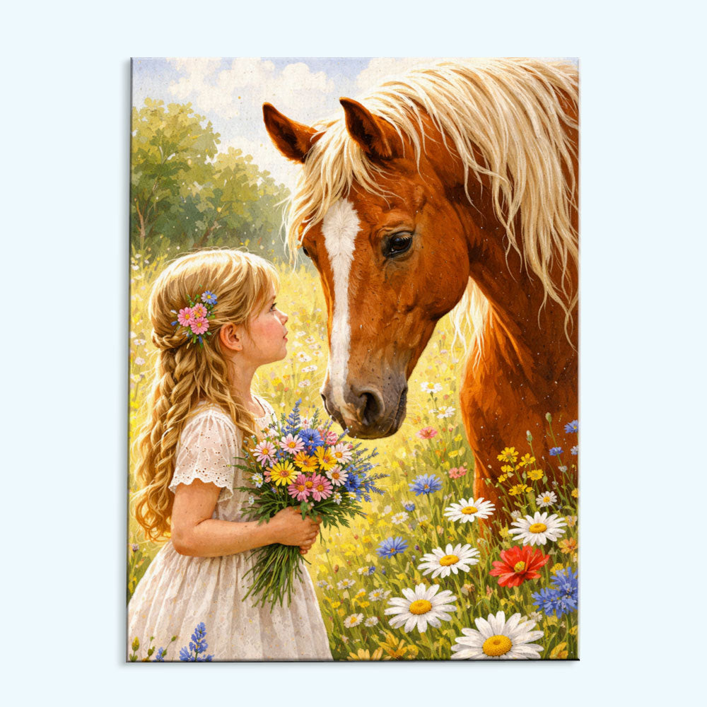 Little Heart, Gentle Horse | Paint by Numbers Kit