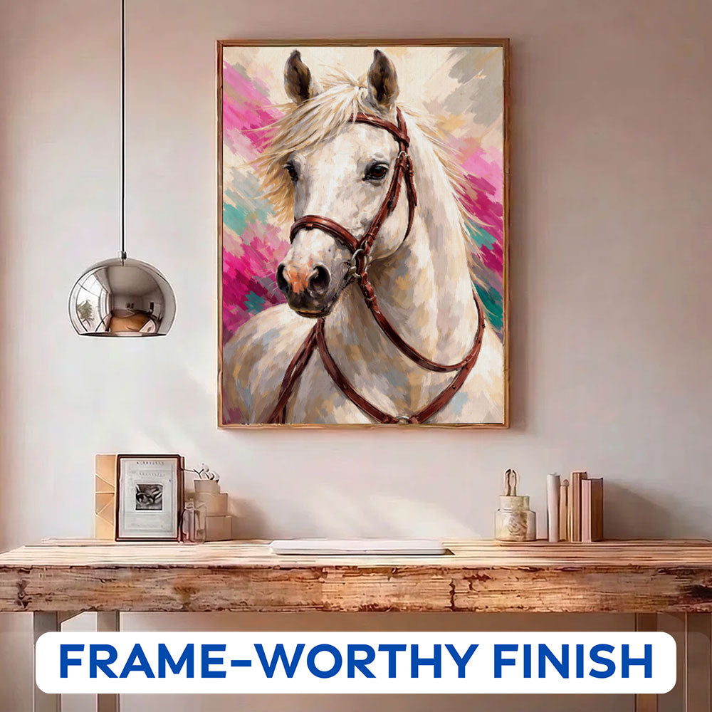 Ivory Radiance Horse | Paint by Numbers Kit