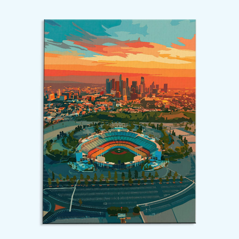 Los Angeles Sunset Ballpark | Paint by Numbers Kit