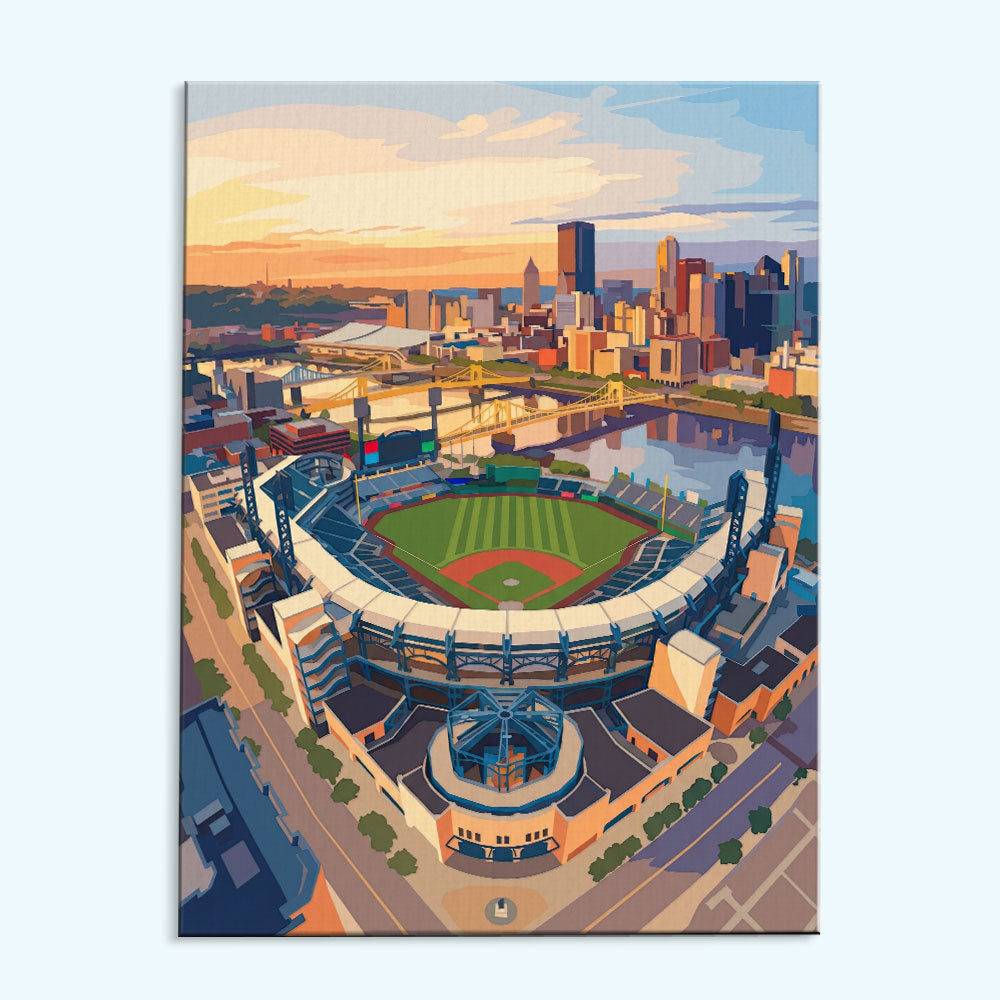 Pittsburgh Riverfront Ballpark | Paint by Numbers Kit