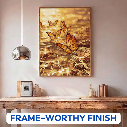 Golden Butterfly Bloom | Paint by Numbers Kit