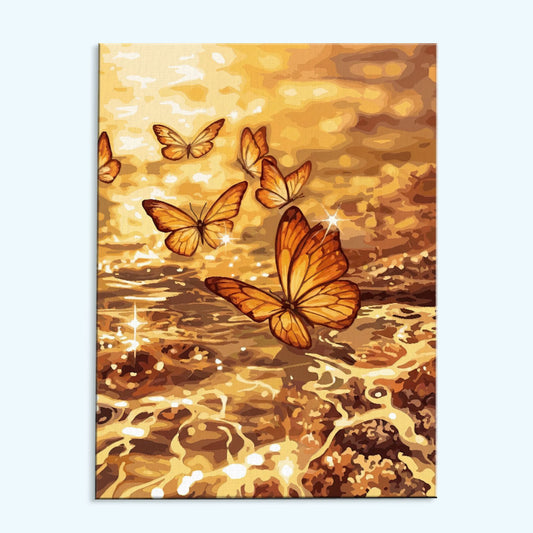 Golden Butterfly Bloom | Paint by Numbers Kit