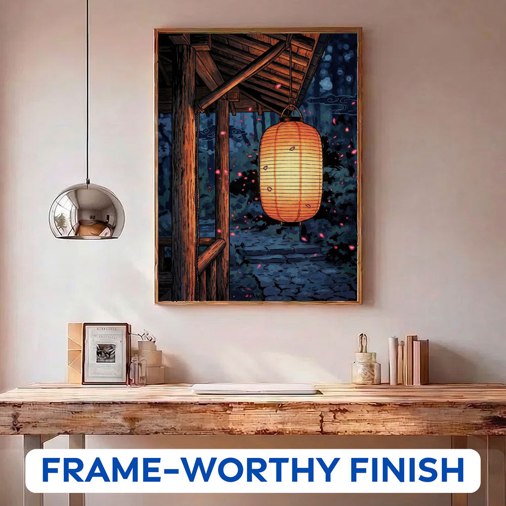 Japan Lantern in the Midnight Garden | Paint by Numbers Kit