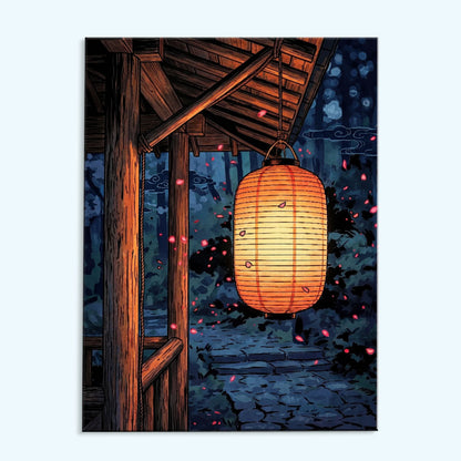 Japan Lantern in the Midnight Garden | Paint by Numbers Kit
