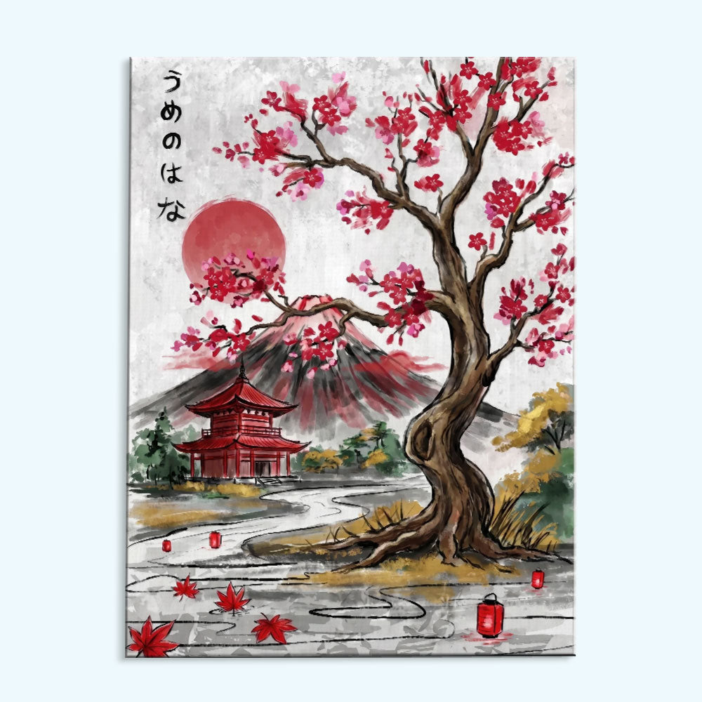 Japan Crimson Harmony | Paint by Numbers Kit
