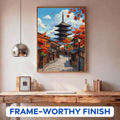 Autumn Path to Yasaka | Paint by Numbers Kit