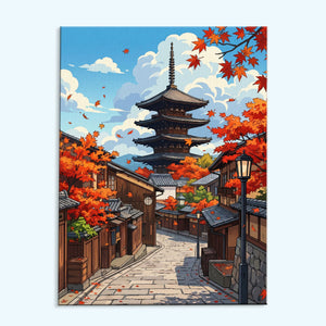 Autumn Path to Yasaka | Paint by Numbers Kit