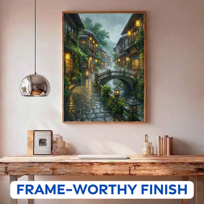 Rainfall in Onsen Alley | Paint by Numbers Kit