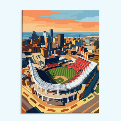 Cleveland Skyline Ballpark | Paint by Numbers Kit