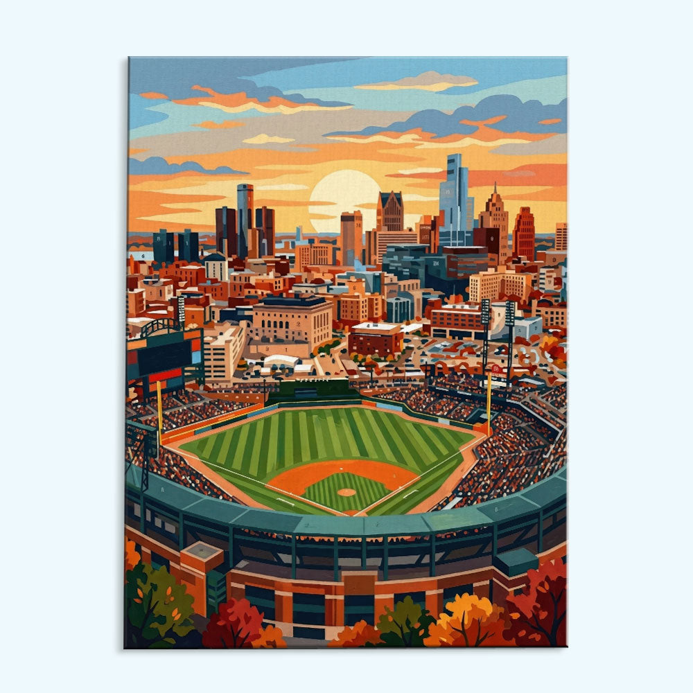 Detroit City Ballpark | Paint by Numbers Kit