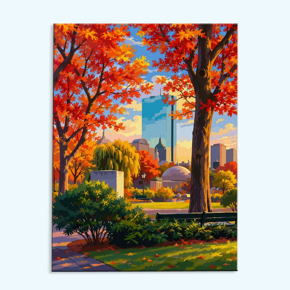 Autumn Ballpark Park in Boston | Paint by Numbers Kit