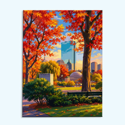 Autumn Ballpark Park in Boston | Paint by Numbers Kit