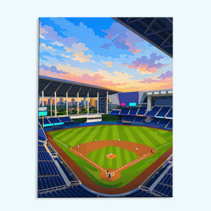 Miami Sunset Ballpark | Paint by Numbers Kit