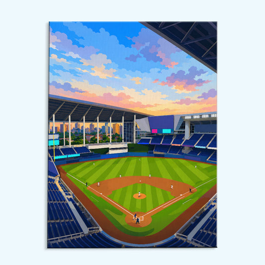 Miami Sunset Ballpark | Paint by Numbers Kit