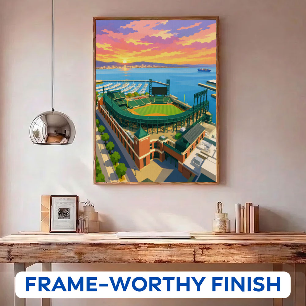 San Francisco Bay Sunset Ballpark | Paint by Numbers Kit
