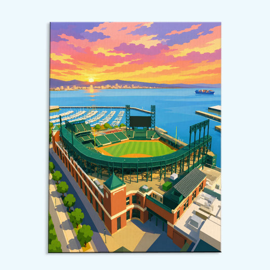 San Francisco Bay Sunset Ballpark | Paint by Numbers Kit