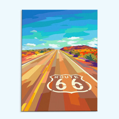 Endless Road - Route 66 Collection | Paint by Numbers Kit