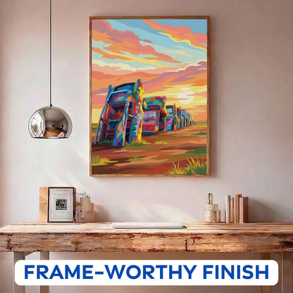 Graffity Ranch Field - Route 66 Collection | Paint by Numbers Kit