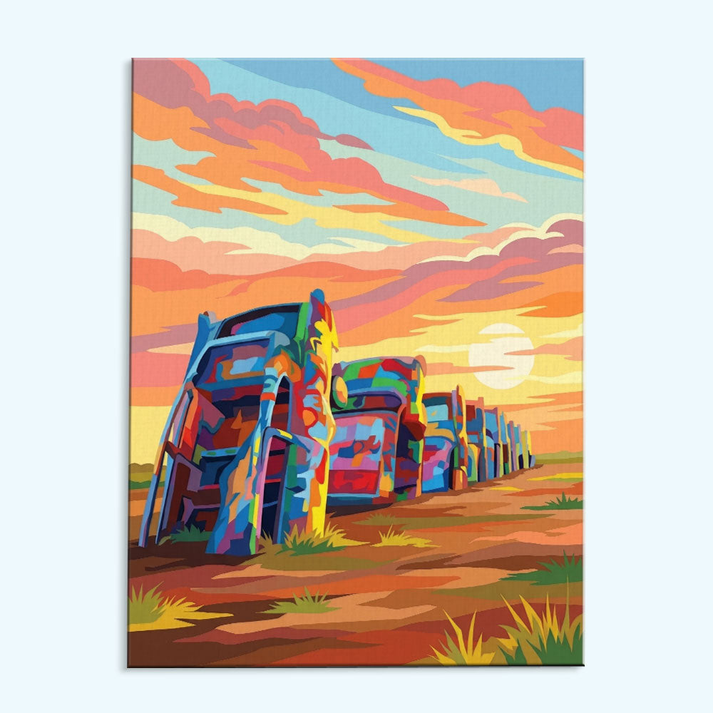 Graffity Ranch Field - Route 66 Collection | Paint by Numbers Kit
