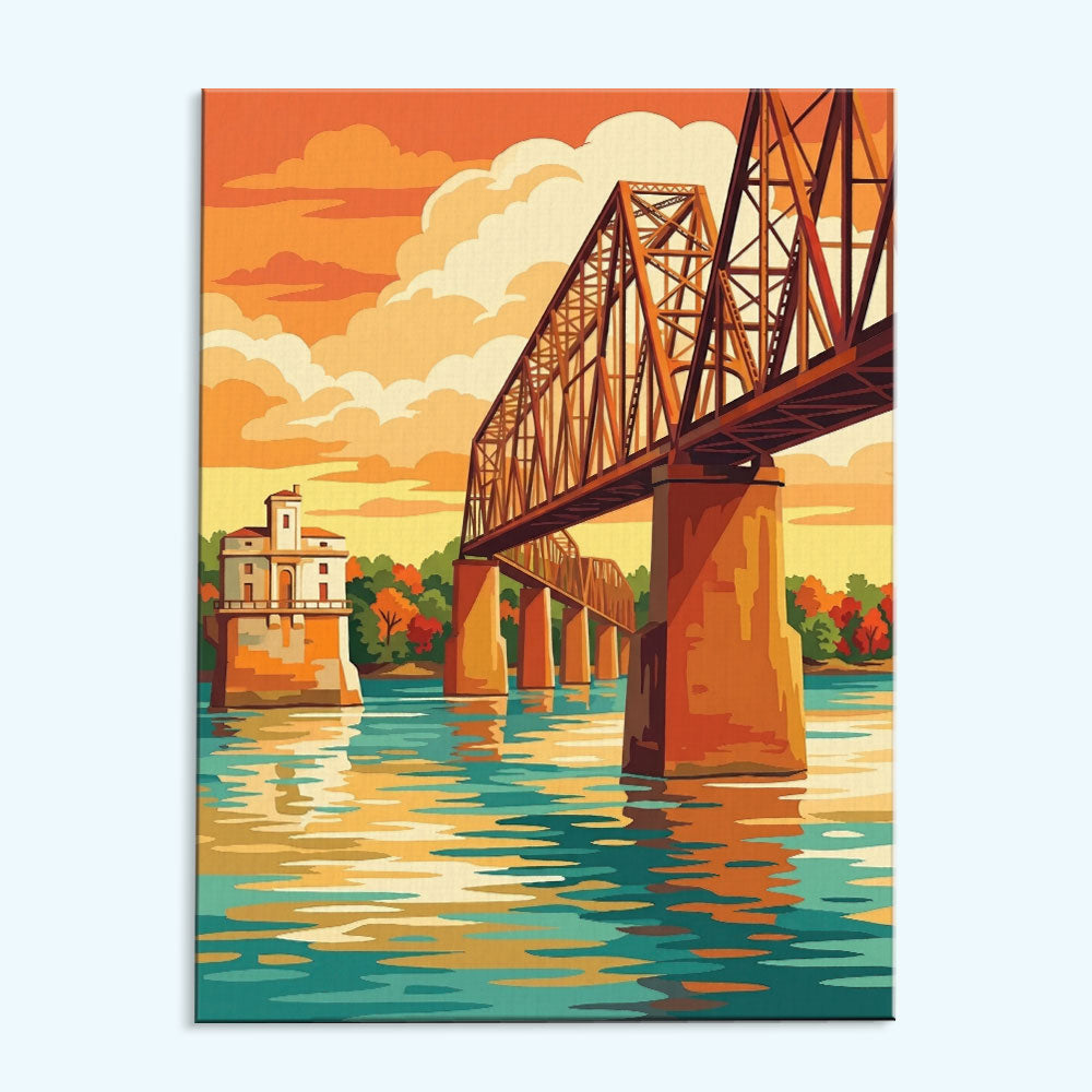 Historic Bridge - Route 66 Collection | Paint by Numbers Kit