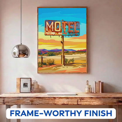 Neon Motel Nights - Route 66 Collection | Paint by Numbers Kit