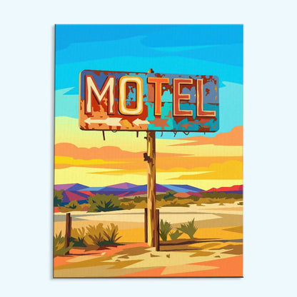 Neon Motel Nights - Route 66 Collection | Paint by Numbers Kit