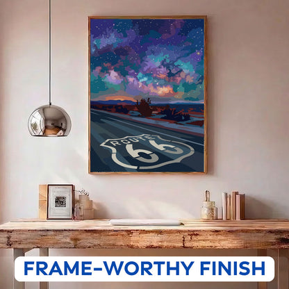 Night Sky Over - Route 66 Collection | Paint by Numbers Kit