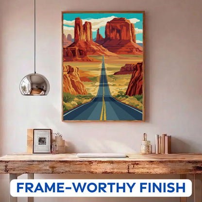 Red Rock Scenic Drive - Route 66 Collection | Paint by Numbers Kit
