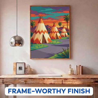 Teepee Cabins - Route 66 Collection | Paint by Numbers Kit
