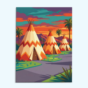 Teepee Cabins - Route 66 Collection | Paint by Numbers Kit