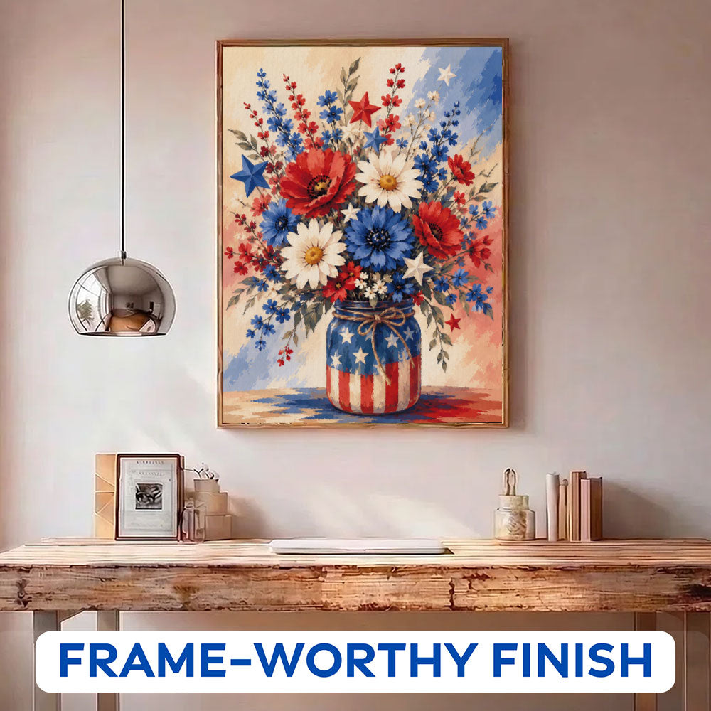 Patriotic Floral Frame | Paint by Numbers Kit