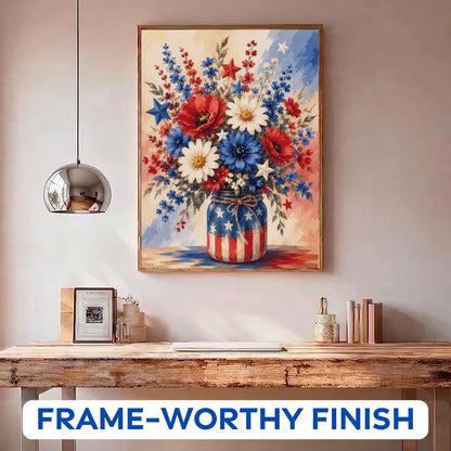 Patriotic Floral Frame | Paint by Numbers Kit