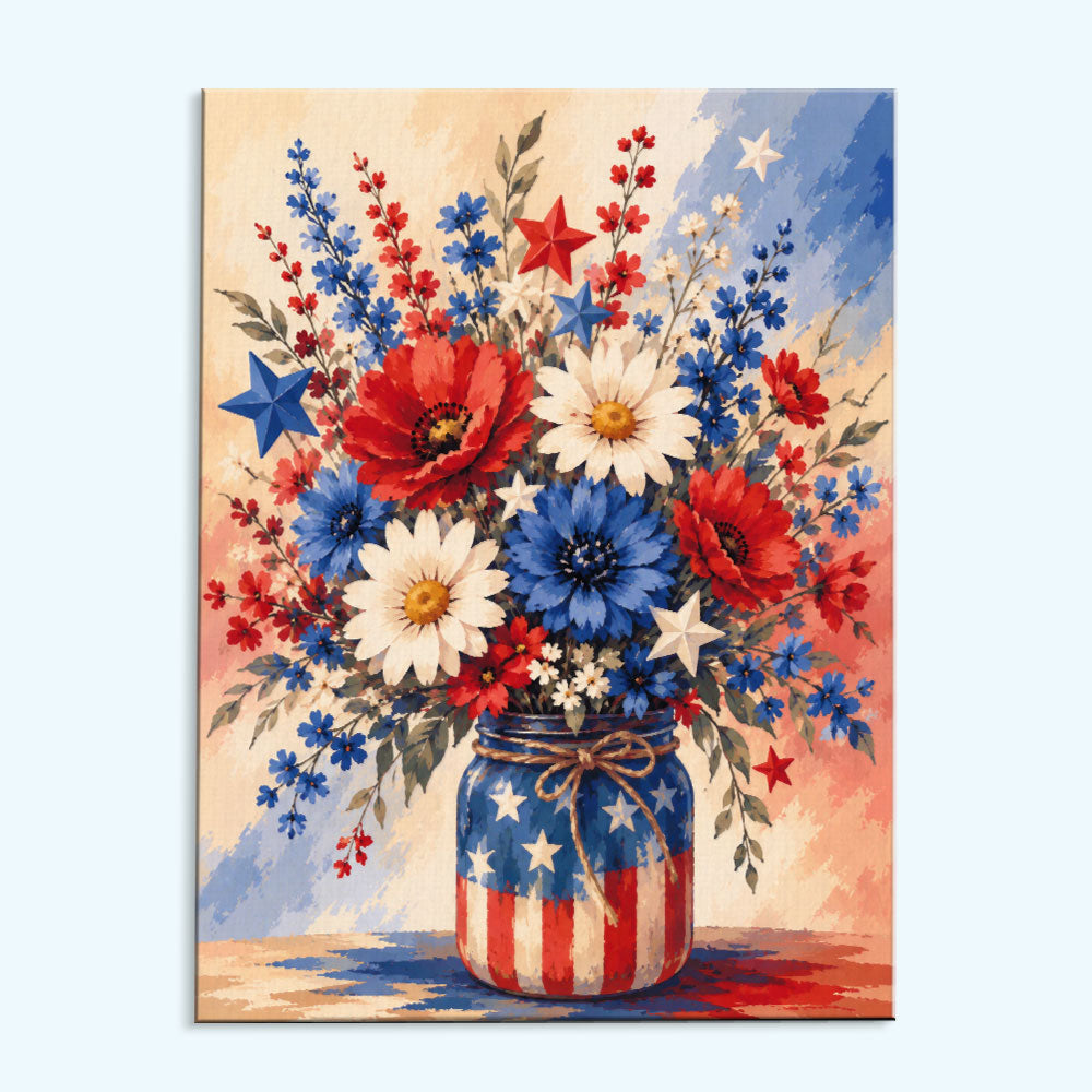 Patriotic Floral Frame | Paint by Numbers Kit