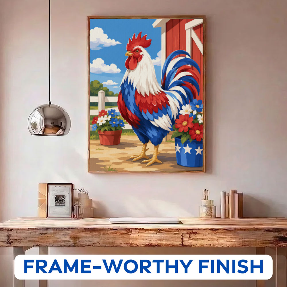 Patriotic Rooster Pride | Paint by Numbers Kit