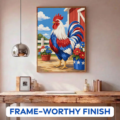 Patriotic Rooster Pride | Paint by Numbers Kit