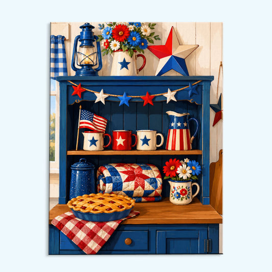 Americana Kitchen Shelf | Paint by Numbers Kit