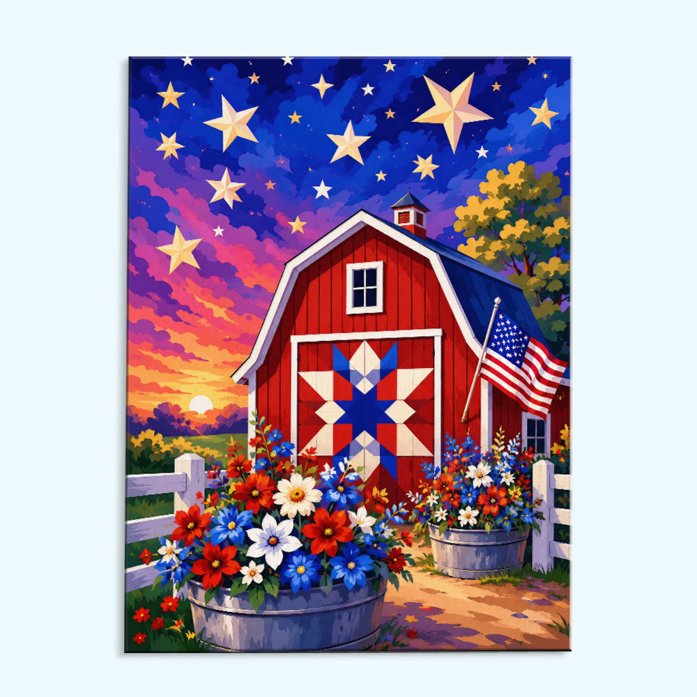 Patriotic Barn Celebration | Paint by Numbers Kit