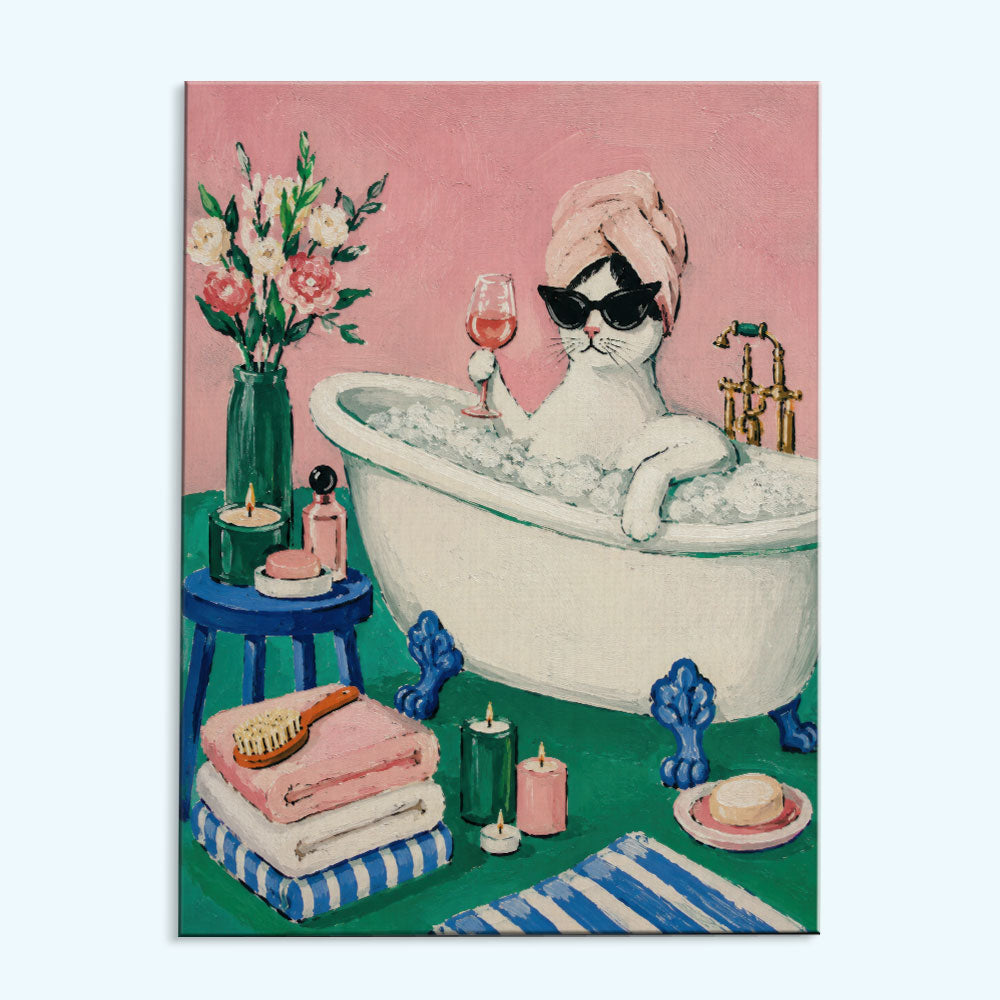 Cat Spa Bath | Paint by Numbers Kit
