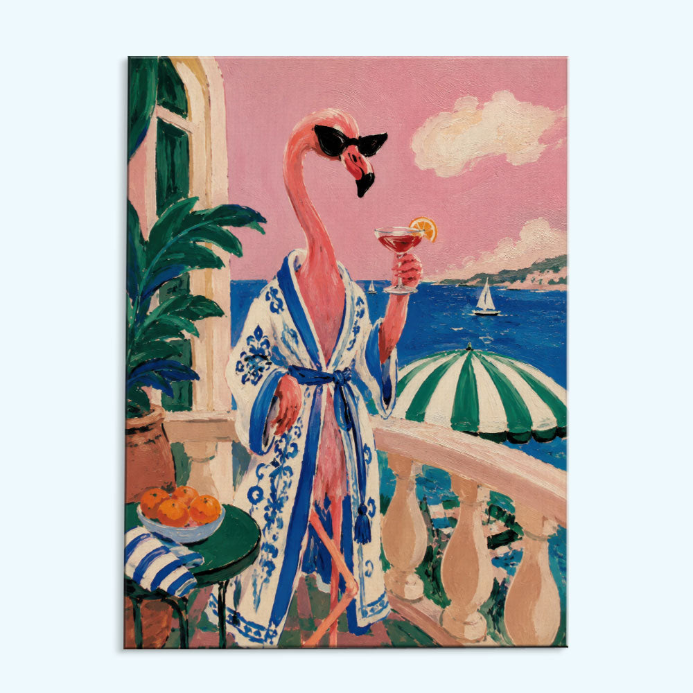 Flamingo Hotel Balcony | Paint by Numbers Kit