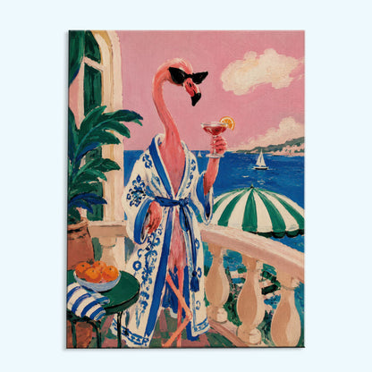 Flamingo Hotel Balcony | Paint by Numbers Kit