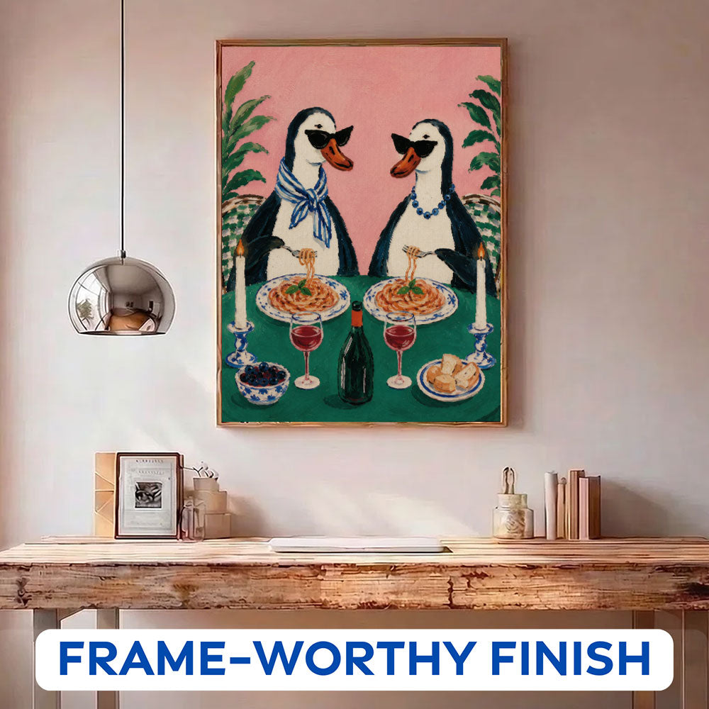 Pasta Night Penguins | Paint by Numbers Kit
