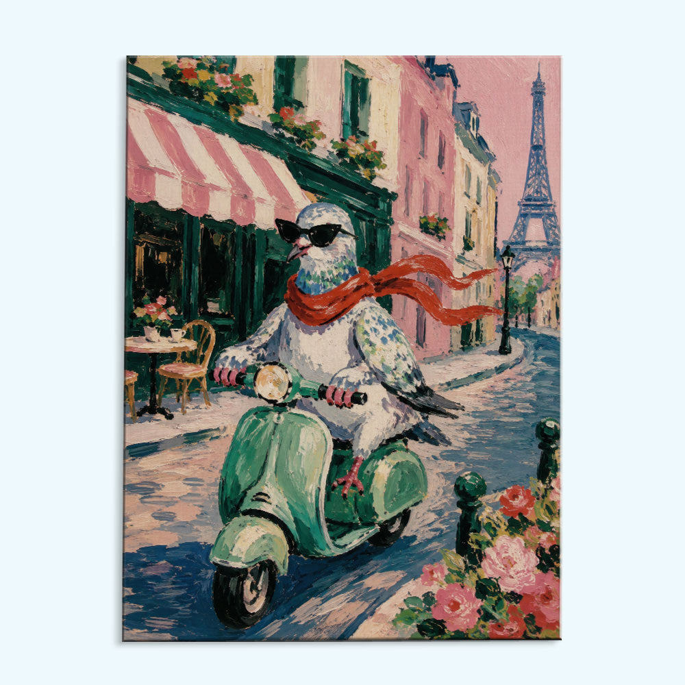 Pigeon Paris Scooter | Paint by Numbers Kit