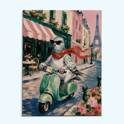 Pigeon Paris Scooter | Paint by Numbers Kit
