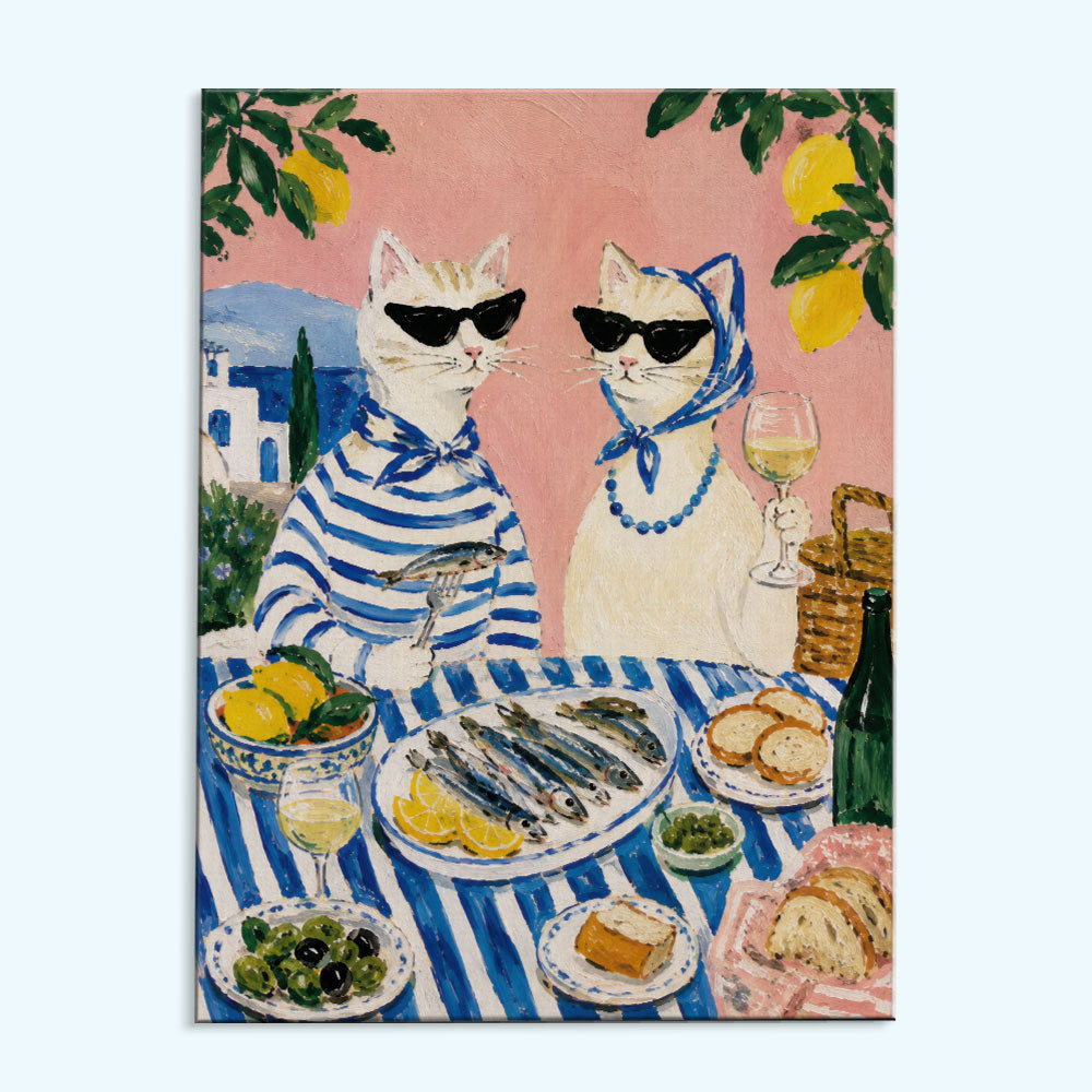 Sardine Picnic Cats | Paint by Numbers Kit